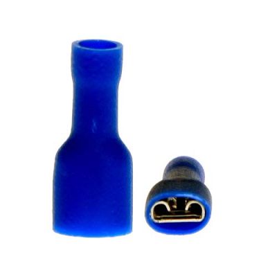 FLAT RECEPTACLE SLEEVE BLUE 6.3MM1.5-2.5MM 100PCS