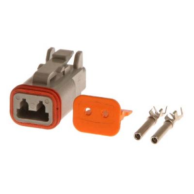 2-PIN FEMALE DT-CONNECTOR WITHOUT RUBBER SEAL
