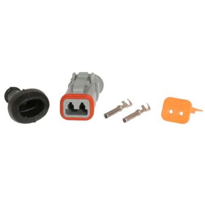 2-PIN FEMALE DT-CONNECTOR 0.75-1.5MM² W RUBBER SEAL