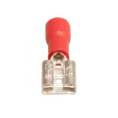 FLAT RECEPTACLE SLEEVE RED 6.3MM0.5-1.5MM 100PCS