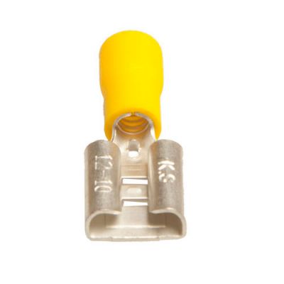 FLAT RECEPTACLE SLEEVE YELLOW  9.6MM 4-6MM 100PCS