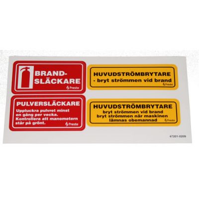 DEKALKARTA FÖR BRANDSLÄCKARE