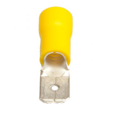 FLAT RECEPTACLE SLEEVE YELLOW 6,3MM  4-6MM 100PCS
