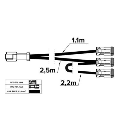 DT-GRENKABEL 2-POL 3 HONOR - 1 HANE