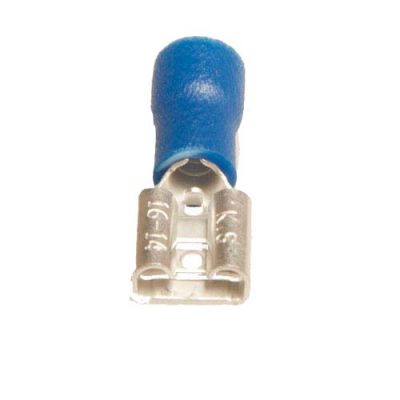 FLAT RECEPTACLE SLEEVE BLUE 6.3MM1.5-2.5MM 100PCS