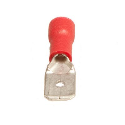 FLAT RECEPTACLE SLEEVE RED 6,3MM  0.5-1.5MM 100PCS