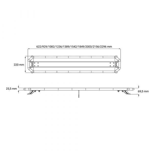 LANDSORT WARNING LIGHT BAR 1389MM R65 CL2