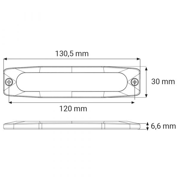 BLIXTLJUS 6 LED  RÖD 12/24V 3M KABEL