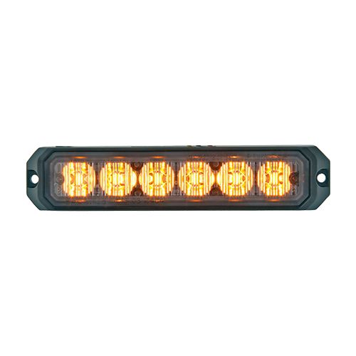 BLIXTLJUS MS6 MED KLÄMFÄSTE - LED ORANGE 12/24V R65