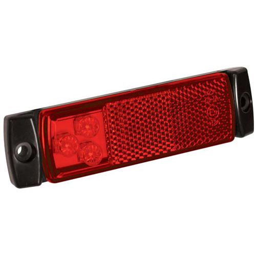 Rött positionsljus LED med reflex - 12/24V 