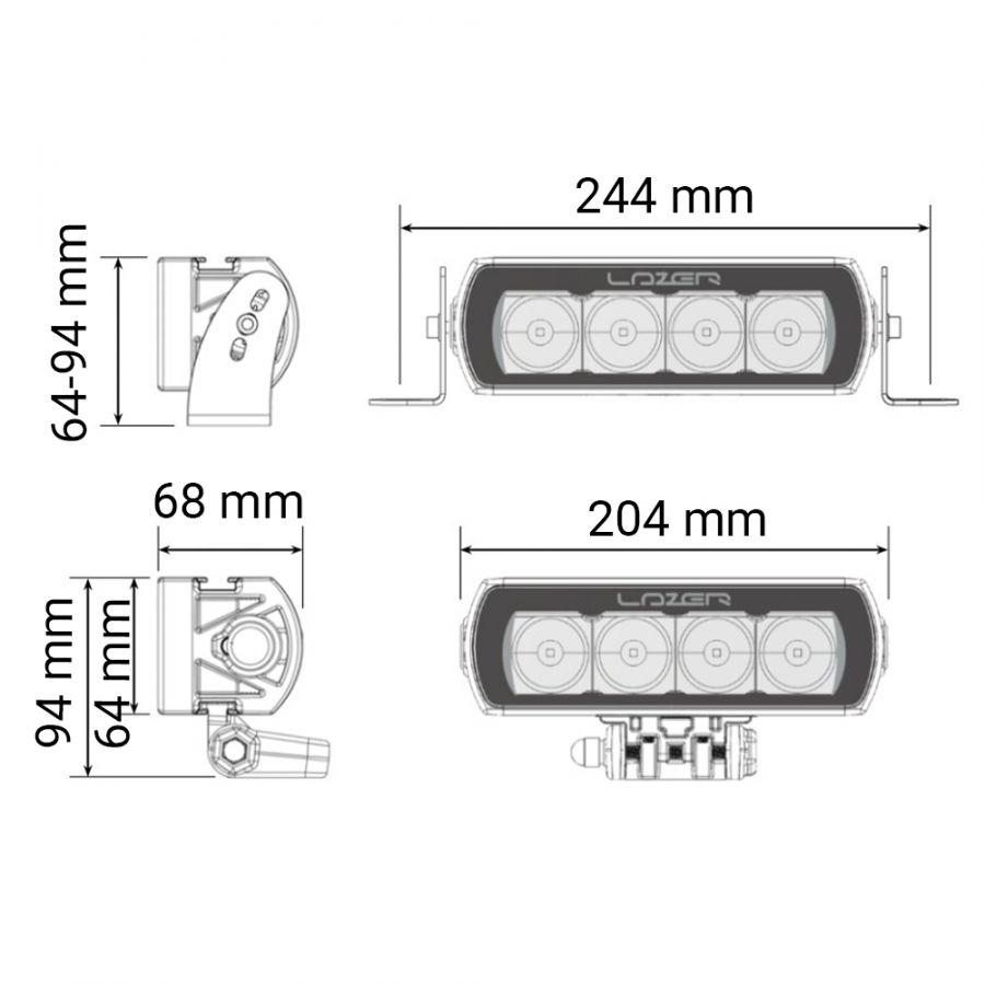 Lazer Lamps ST-4 Evolution Fernlicht Scheinwerfer mit E Prüfzeichen-ST-4EVO