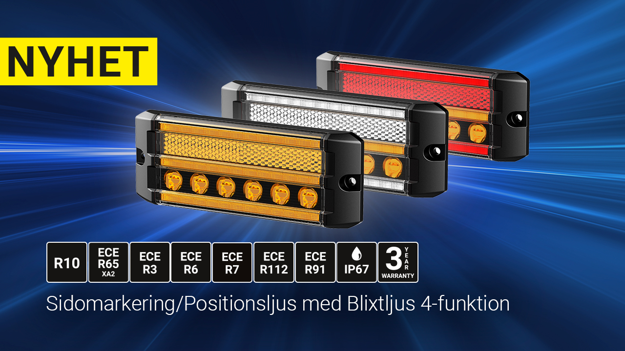 Kombinerad sidomarkering positionsljus blixtljus