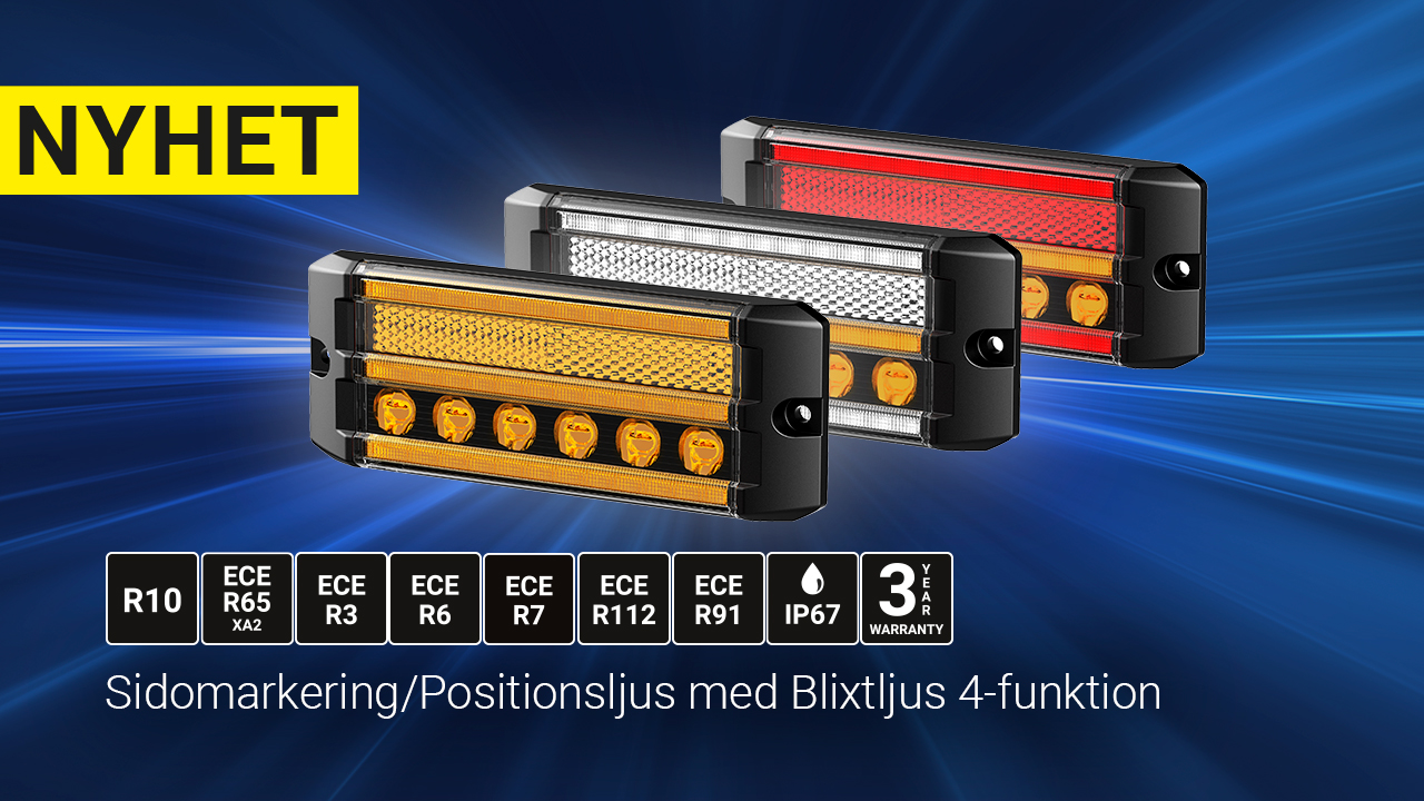 4-funktioner positionsljus och sidomarkering